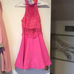 Pink Fit and Flare Dress